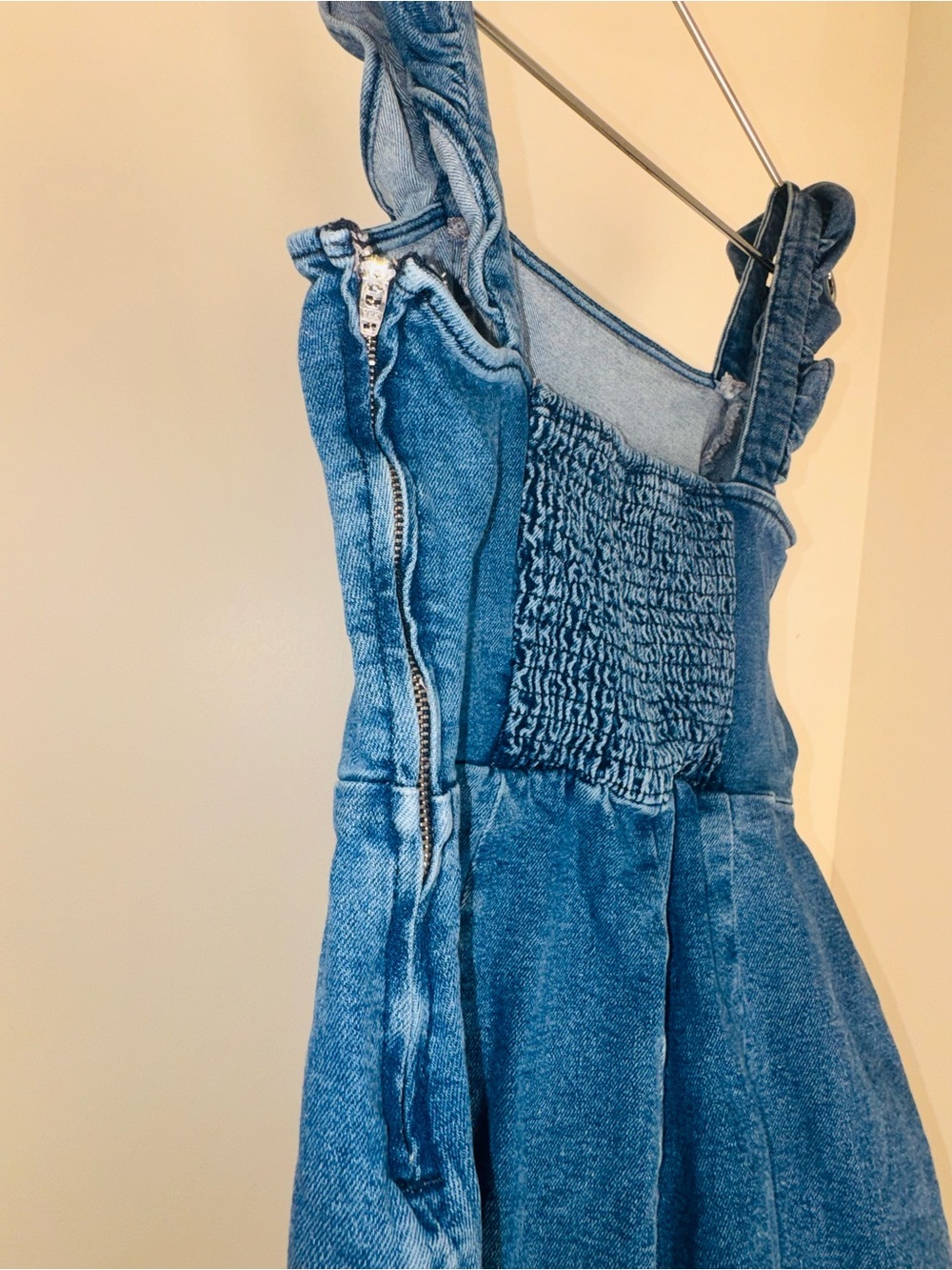 BDG Urban Outfitters Emmey Ruffle Denim Jumpsuit - Picture 5 of 8